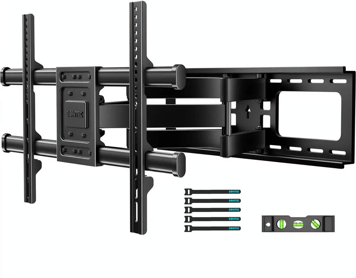 BONTEC Full Motion TV Wall Mount for 37-90 Inch TVs, Heavy Duty Swivel Tilt | Supports 132lbs, VESA 200x100 to 600x400mm - main product image
