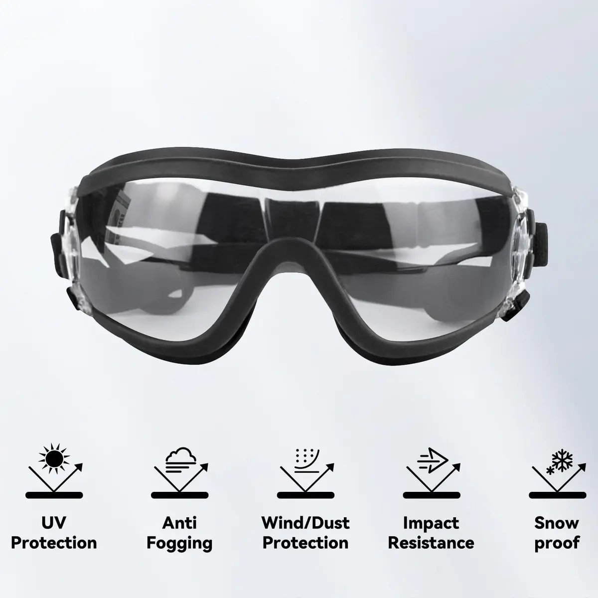 NAMSAN Clear Dog Goggles Small to Medium Breed, Windproof Sunglasses for Dogs Medium Breeds, Puppy Glasses with Elastic Straps, Adjustable, Transparent (1 Unit) - view 4