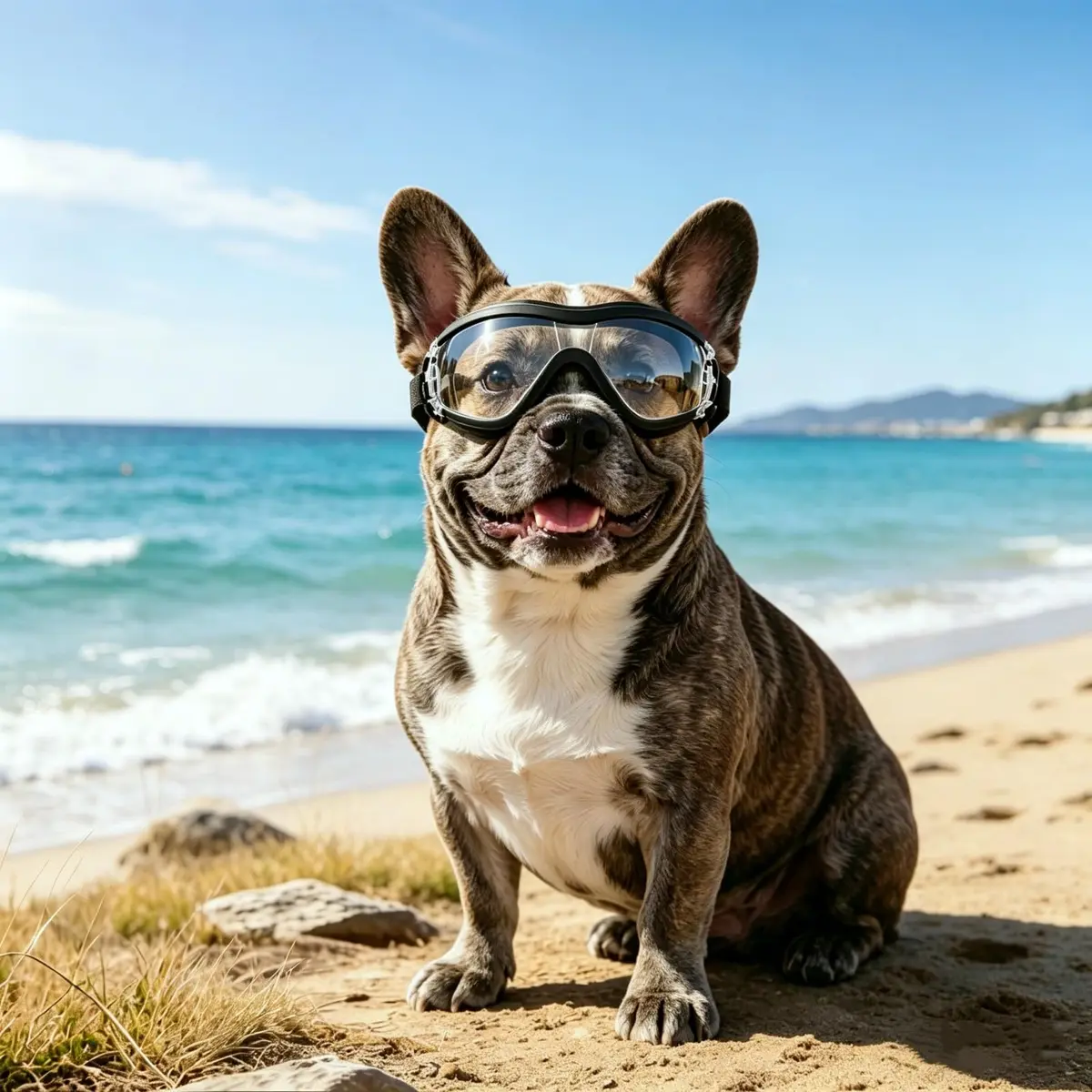 NAMSAN Clear Dog Goggles Small to Medium Breed, Windproof Sunglasses for Dogs Medium Breeds, Puppy Glasses with Elastic Straps, Adjustable, Transparent (1 Unit) - view 2