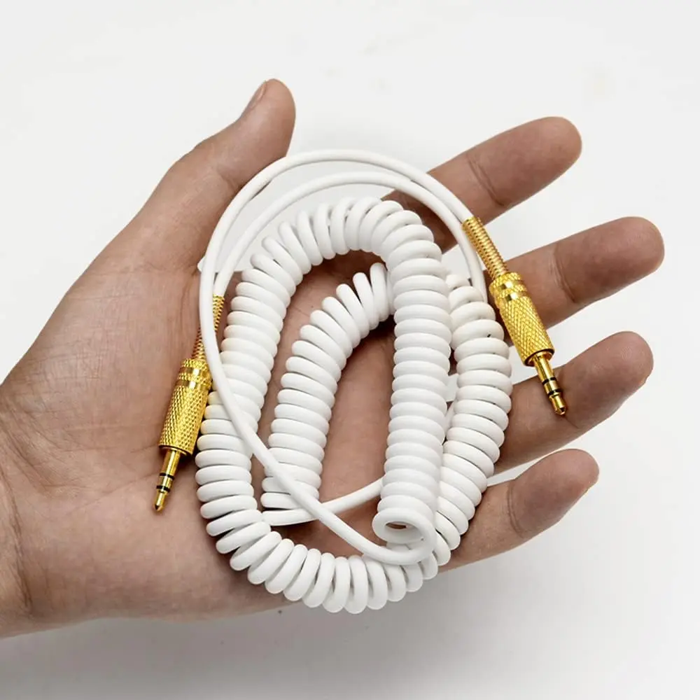 BUTIAO for Marshall Speaker Cable 3.5mm Coiled Audio Cable White | Replacement Aux Extension Cord - view 3