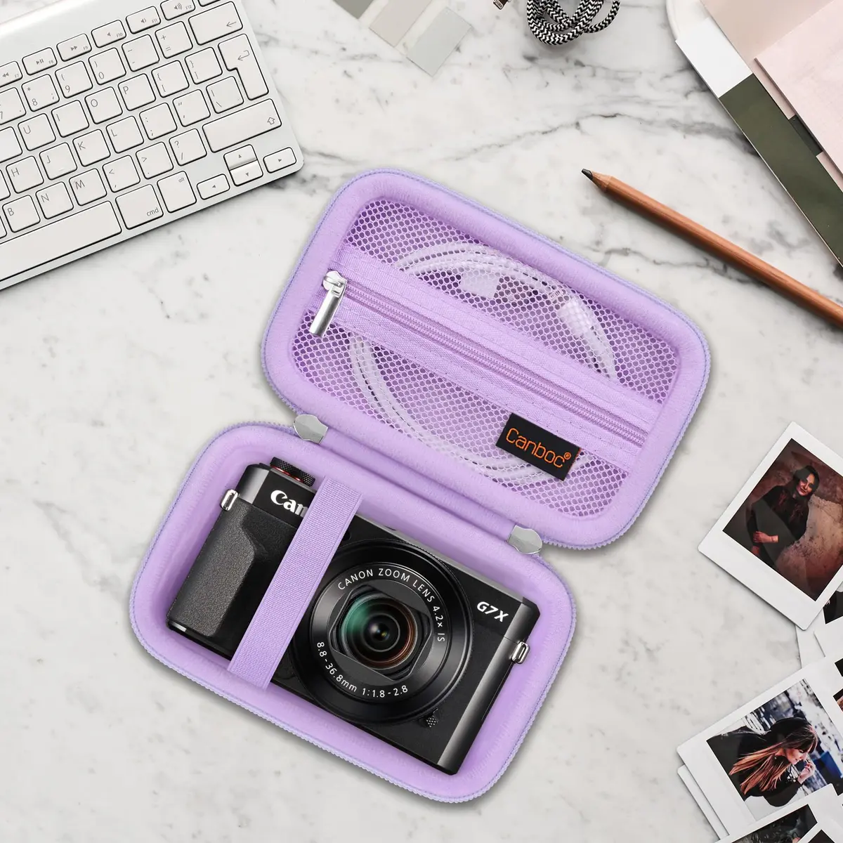 Canboc Purple Case for Canon PowerShot G7X Mark III/ Mark II Digital Camera | Fits Cameras Under 5.1x2.9x2.26 Inch - view 7