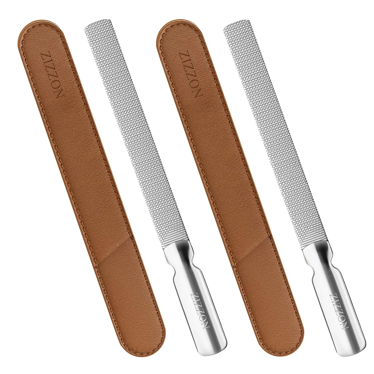 ZIZZON Stainless Steel Nail Files Double Sided 5.7 Inch | Heavy Duty Reusable Manicure Tools - main product image