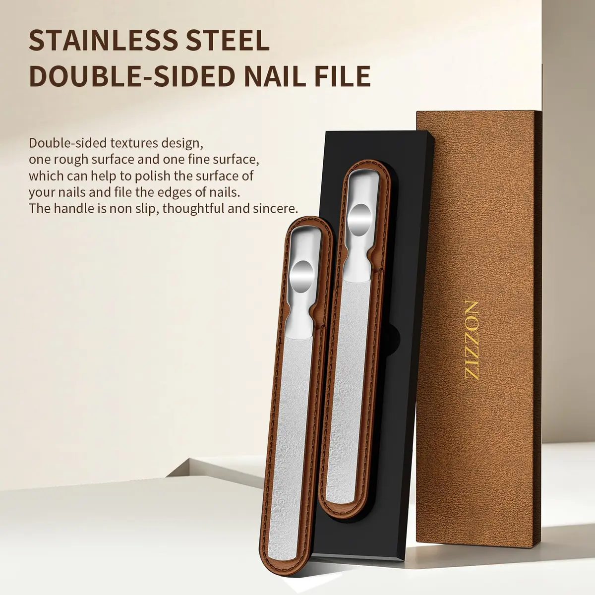 ZIZZON Stainless Steel Nail Files Double Sided 5.7 Inch | Heavy Duty Reusable Manicure Tools - view 8
