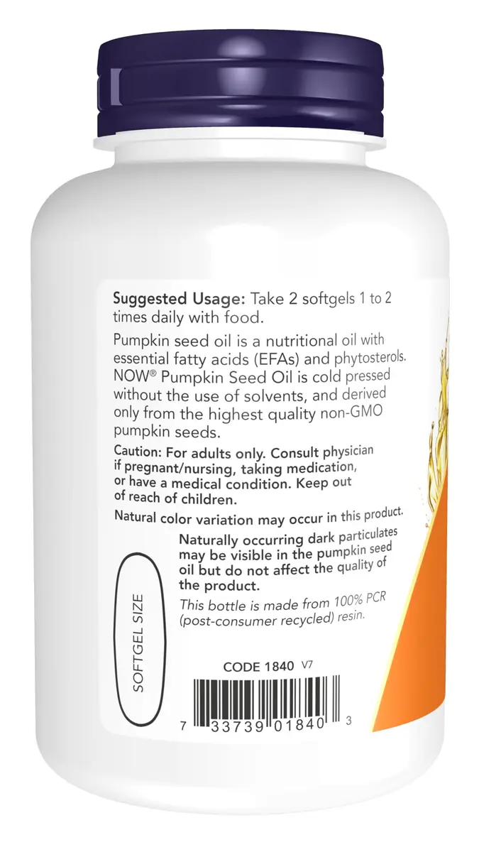 NOW Foods Pumpkin Seed Oil 1000 mg Softgels | 1200 Count (Pack of 12) | Cold Pressed, Non-GMO, Gluten-Free - view 3