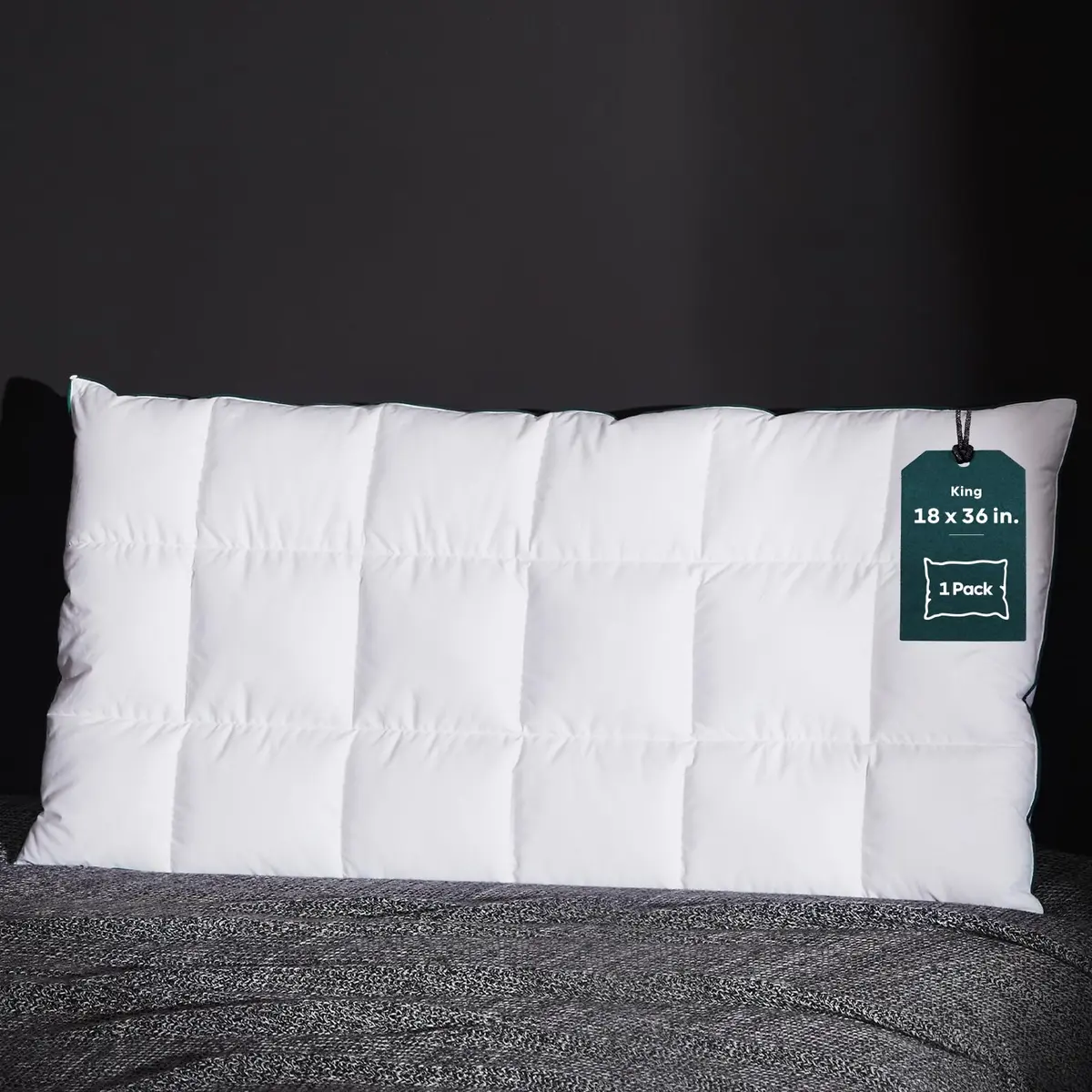 Three Geese Ultra Thin Flat Goose Down Feather Pillow King Size 91cm (36 Inches) | OEKO-TEX Certified Cotton Cover - main product image