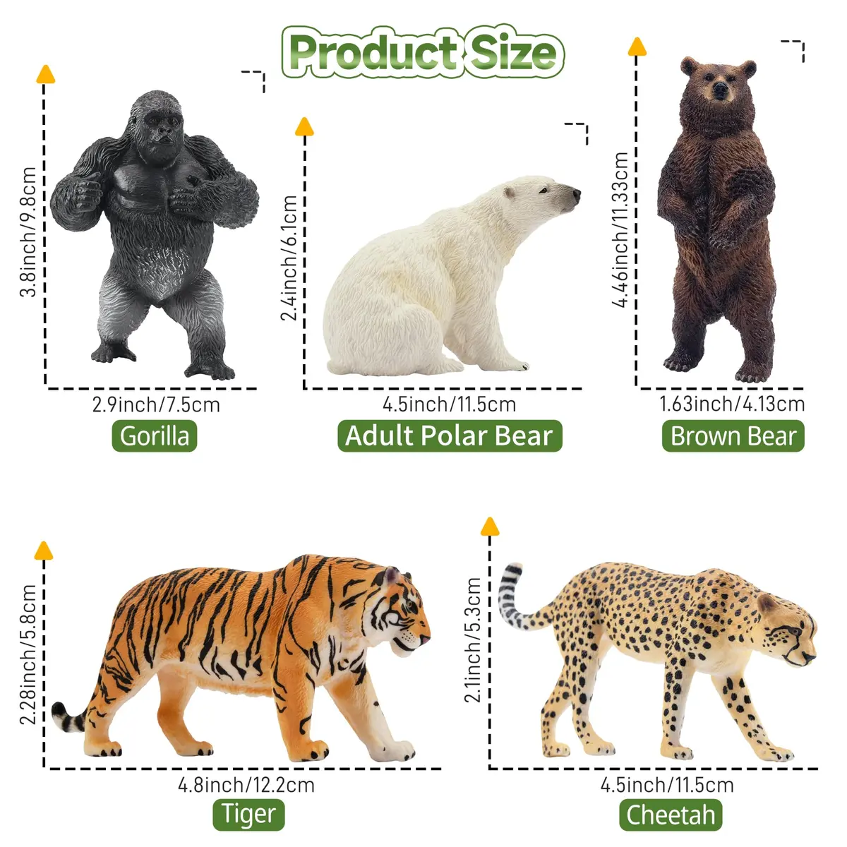 Toymany 9PCS Jungle Animal Figurines for Kids 3-5 | Realistic Safari Animal Set - view 3