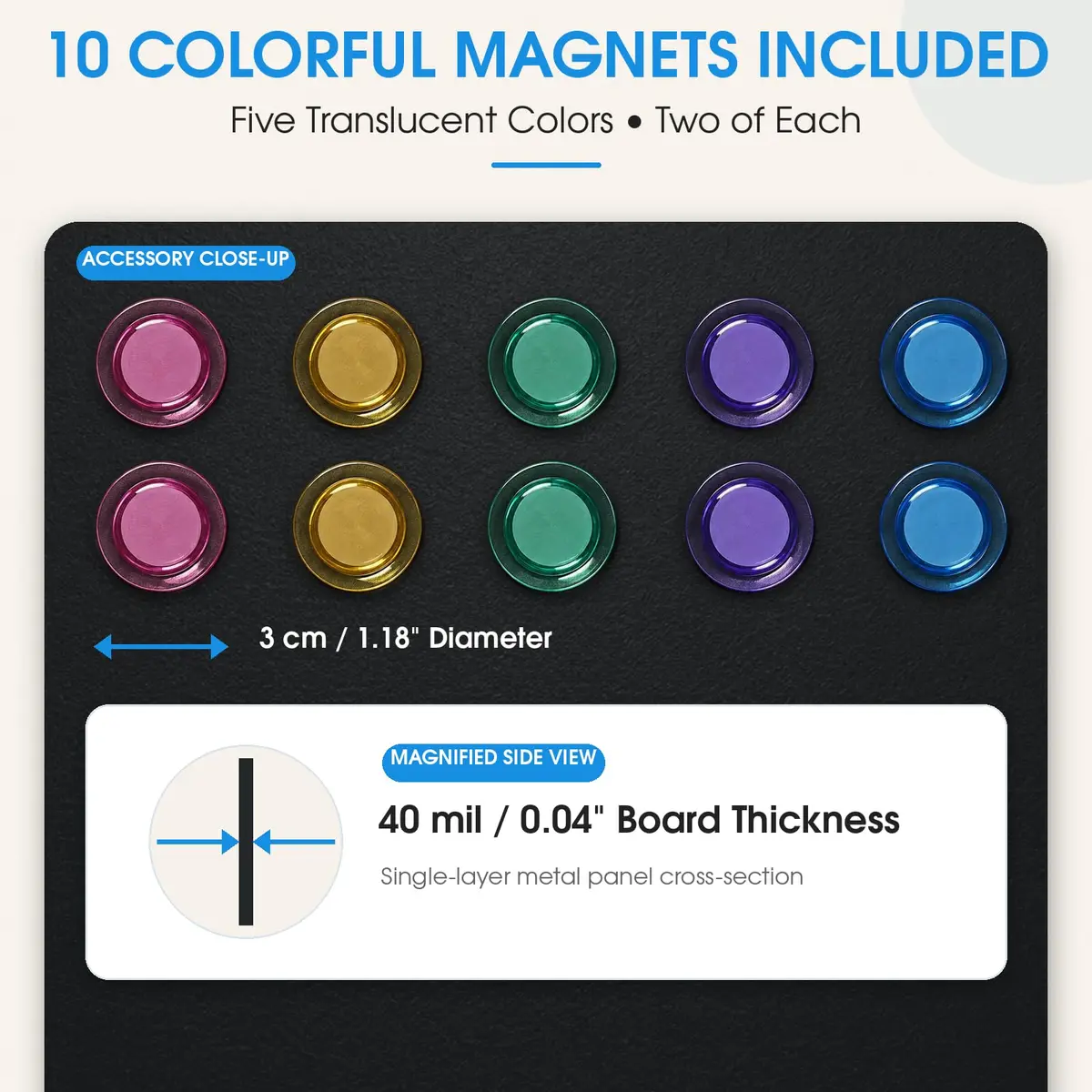 MaxGear Magnetic Board for Wall 39.4 x 19.7 Inch Metal Display Board for Magnets - view 5