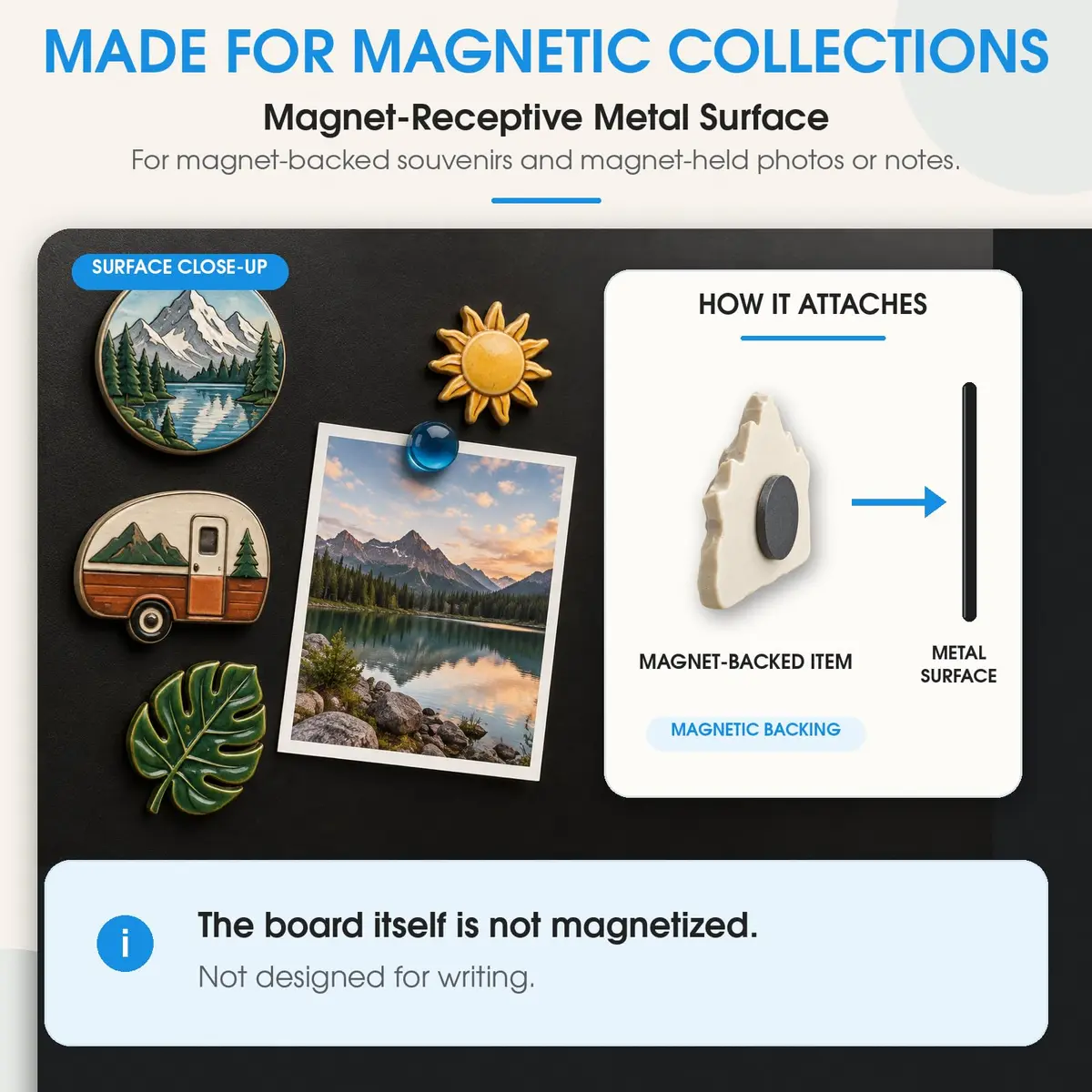 MaxGear Magnetic Board for Wall 39.4 x 19.7 Inch Metal Display Board for Magnets - view 6