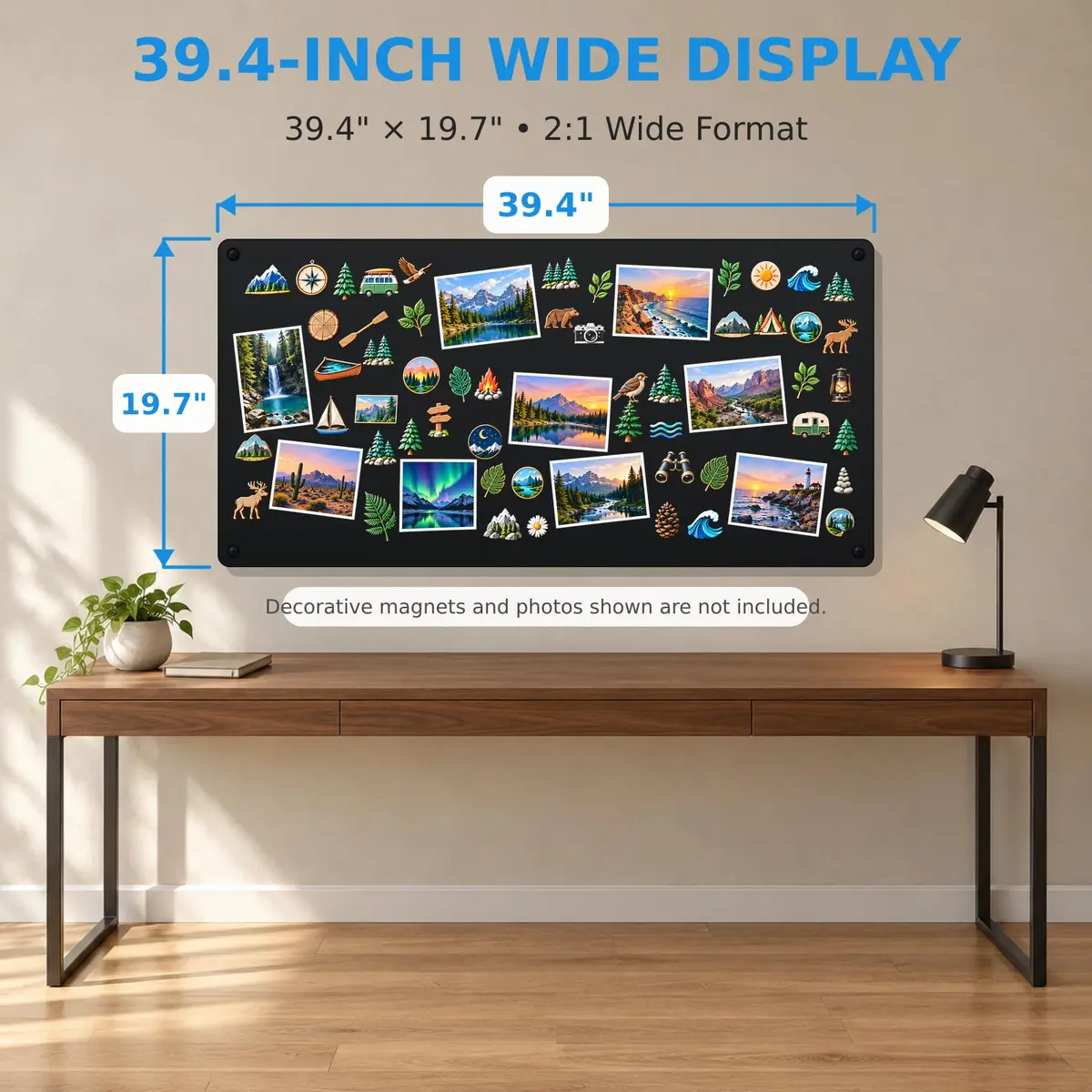 MaxGear Magnetic Board for Wall 39.4 x 19.7 Inch Metal Display Board for Magnets - view 2