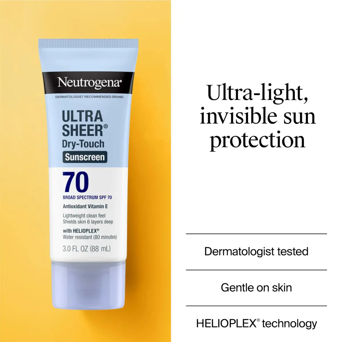 Neutrogena Ultra Sheer Dry-Touch Sunscreen Lotion SPF 70, 100ml (3 fl oz) | Broad Spectrum Protection for Oily Skin - view 3