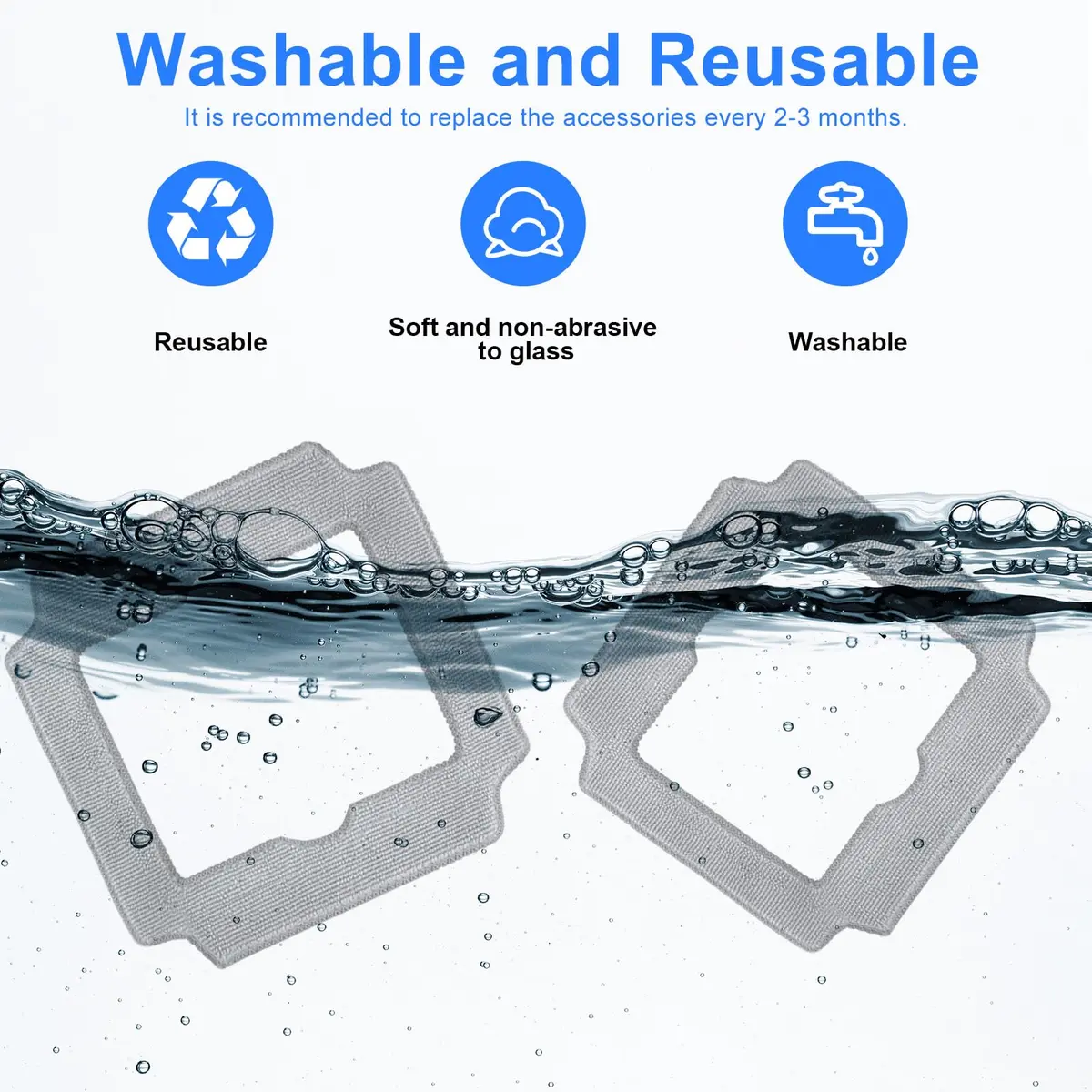 Frexusuent Replacement Mop Pads for Ecovacs Winbot MINI2 Window Cleaner Robot (9 Pcs, Microfiber) | Compatible with MINI2 Only - view 5