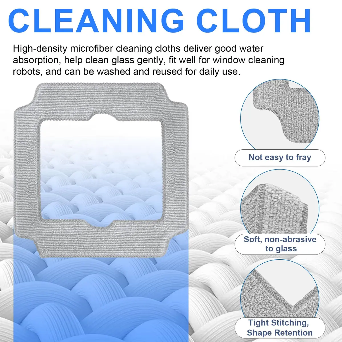Frexusuent Replacement Mop Pads for Ecovacs Winbot MINI2 Window Cleaner Robot (9 Pcs, Microfiber) | Compatible with MINI2 Only - view 3