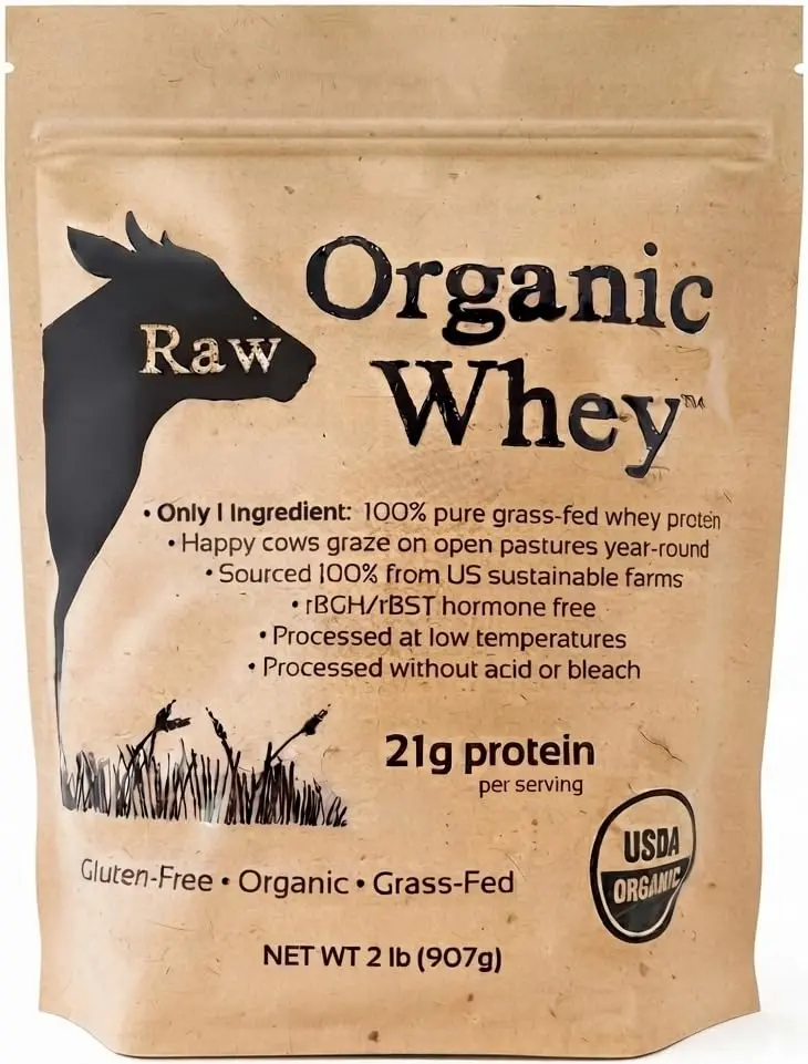 Raw Organic Whey USDA Certified Organic Whey Protein Powder Unflavored 2 lb (32 oz) | Grass-Fed, Cold-Processed, Non-GMO - view 2