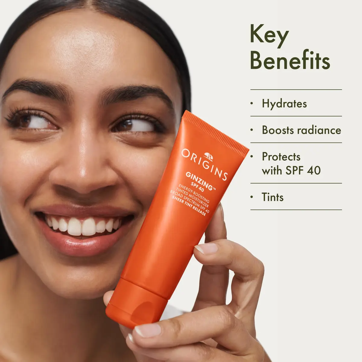 Origins GinZing Energy-Boosting Tinted Moisturizer SPF 40 1.7 Fl Oz | Hydrates & Perfects Skin with Caffeine & Ginseng - view 2