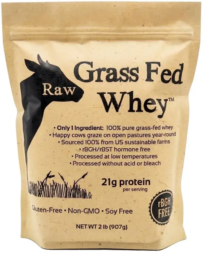 Raw Organic Whey Grass Fed Protein Powder Unflavored 0.93 kg (2 lb) | 100% Pure Single Ingredient - main product image