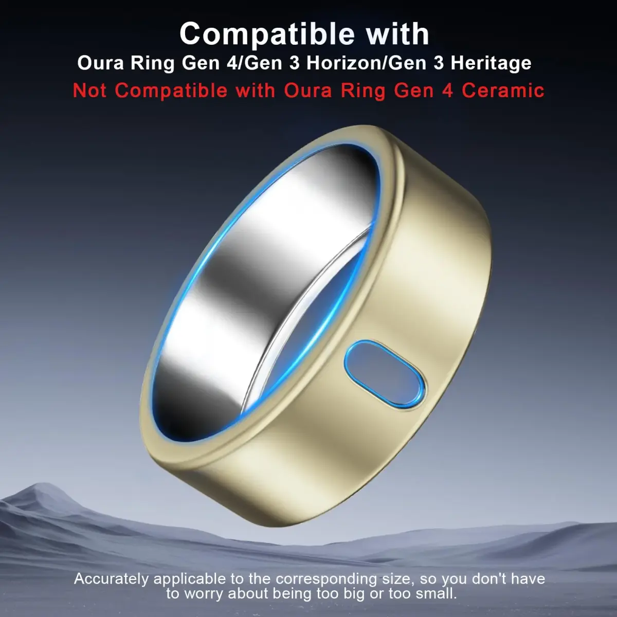 ZOOROO Oura Ring Gen 3/4 Case | Size 6 (3-Pack Gold+Silver+Champagne) - view 2