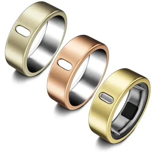 ZOOROO Oura Ring Cover 3-Pack for Size 6 | Gold+Rosegold+Champagne | Supports Charging - main product image