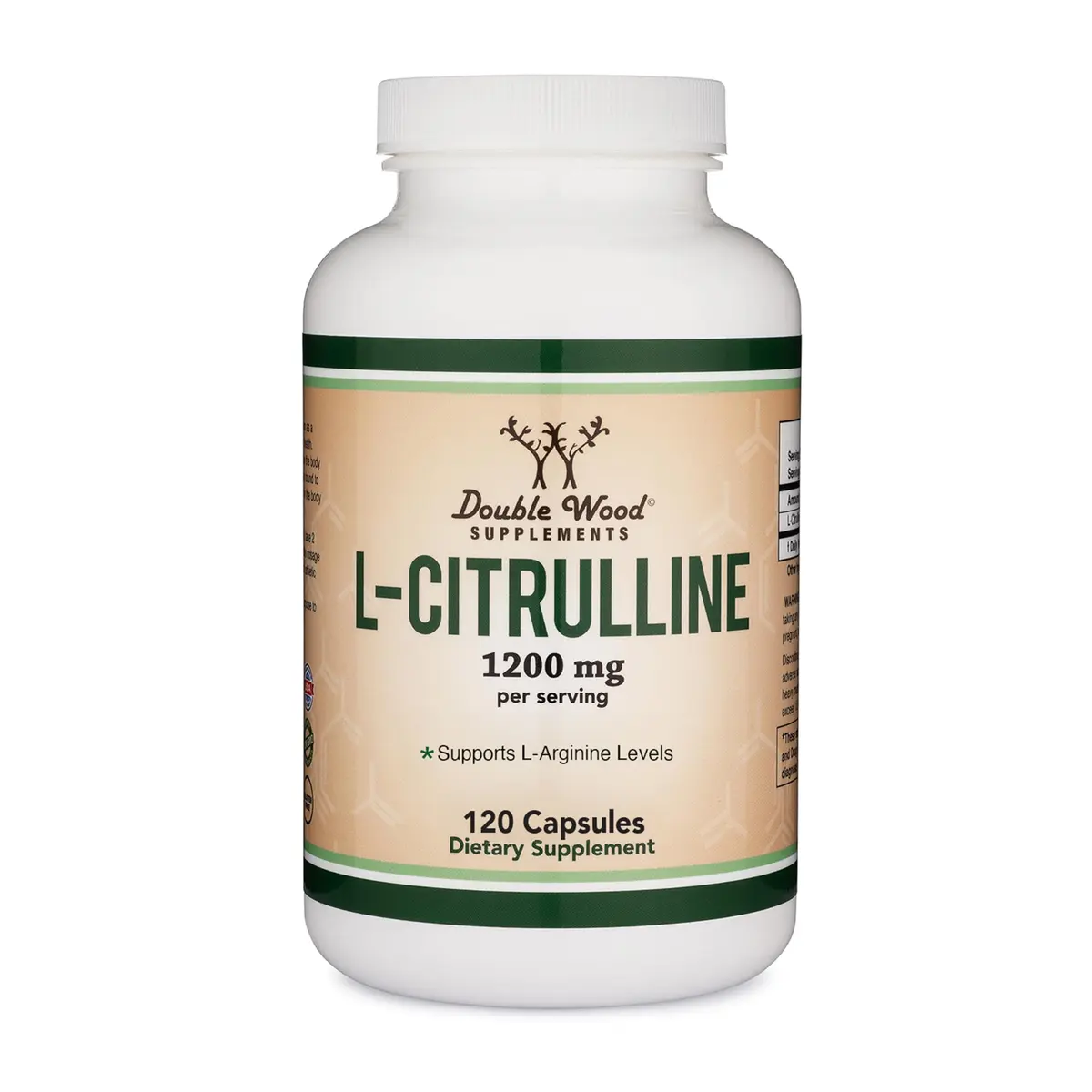Double Wood Supplements L-Citrulline Capsules 1200mg Per Serving 120 Count | Supports Muscle Recovery & Exercise Endurance - main product image