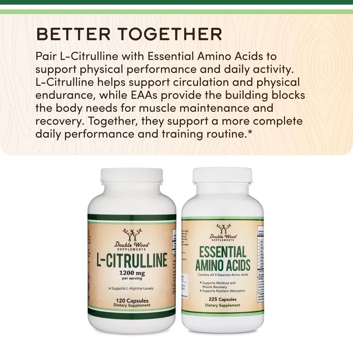 Double Wood Supplements L-Citrulline Capsules 1200mg Per Serving 120 Count | Supports Muscle Recovery & Exercise Endurance - view 5
