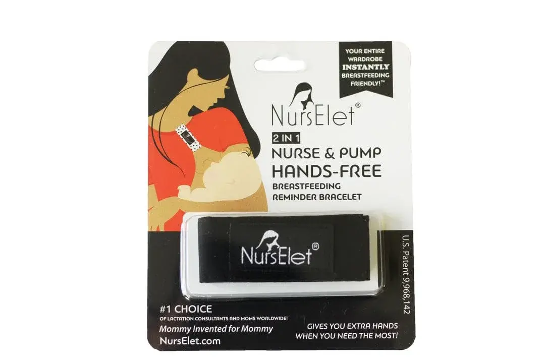 NursElet Nursing Bracelet, Hands-Free Shirt Holder & Reminder, 2 Units (Sweet Dreams) | Patented USA-Made - main product image