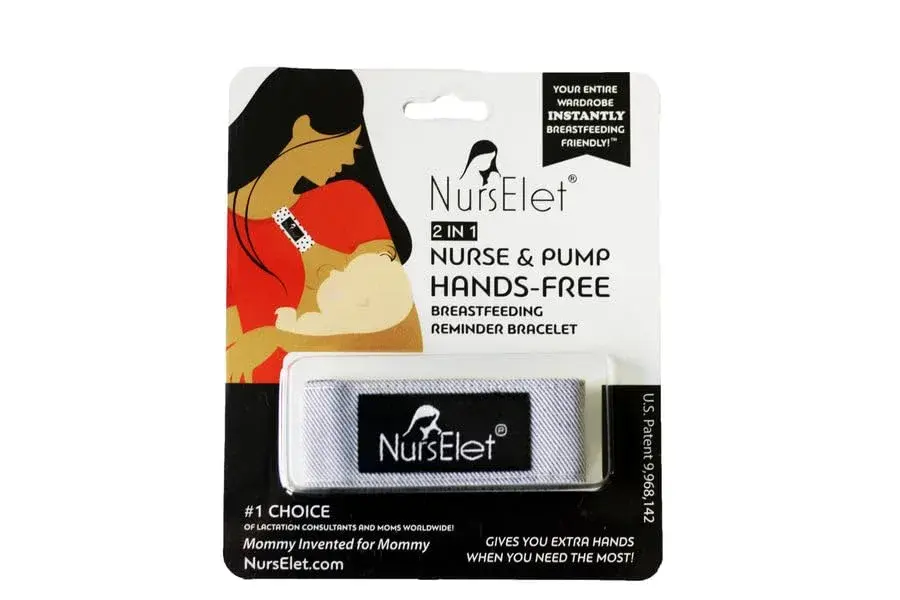 NursElet Nursing Bracelet, Hands-Free Shirt Holder Becomes Your Reminder Bracelet (Motherhood Journey - 2 Units) | BPA-Free Breast Petal - main product image