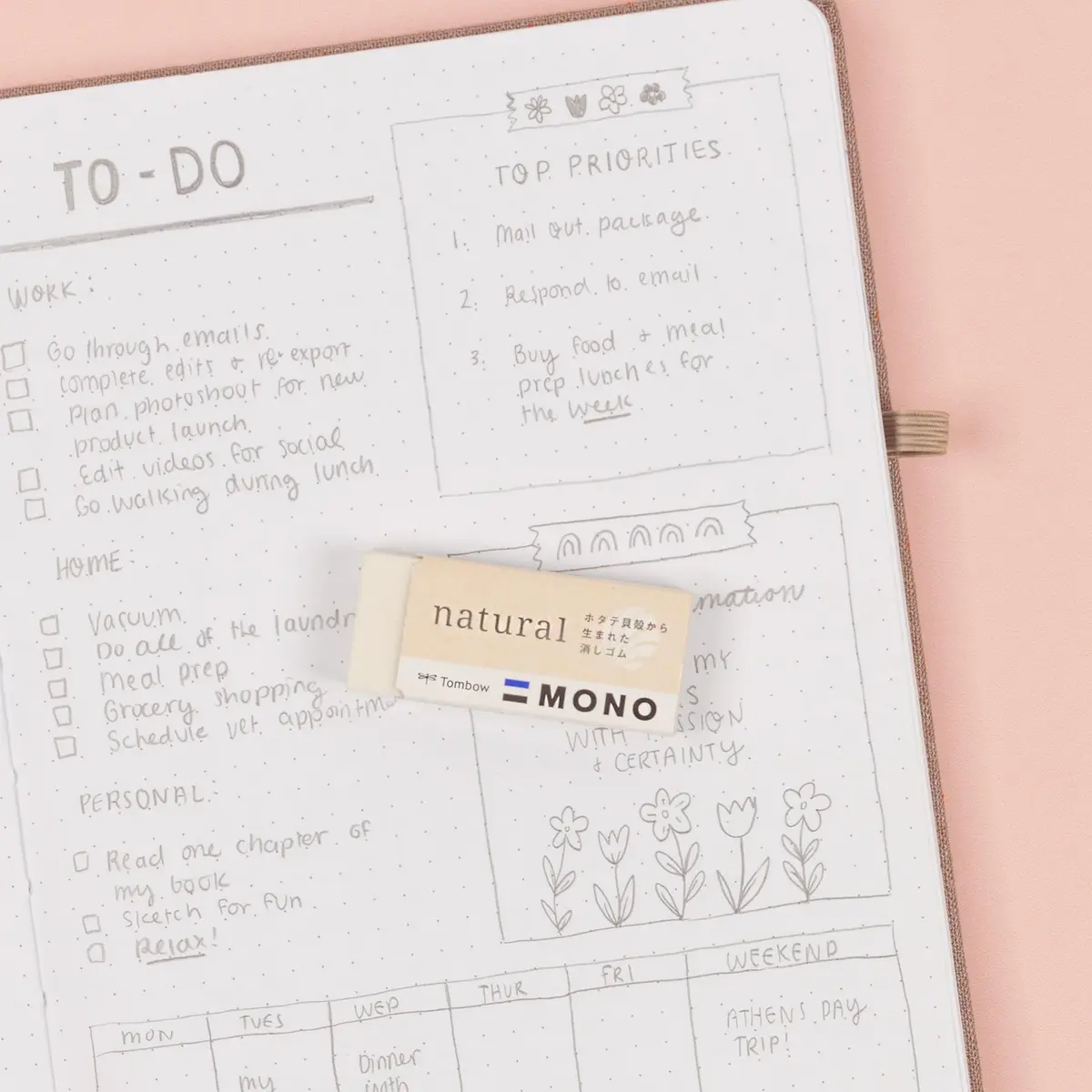 Tombow MONO Natural Eraser 2-Pack (8.79cm x 1.4cm x 14.91cm) | Biomass-Derived, PVC-Free Art Eraser - view 7