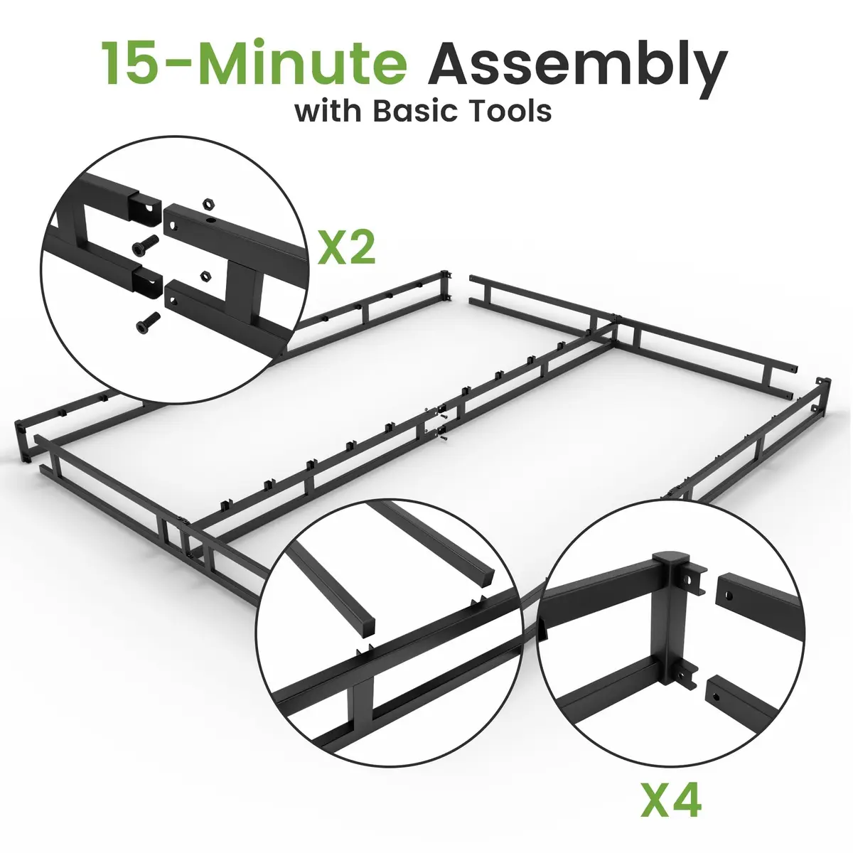 GRUSIGN 7 Inch Box Spring for King Bed | Heavy Duty Steel Frame, Low Profile, Quiet Assembly - view 4