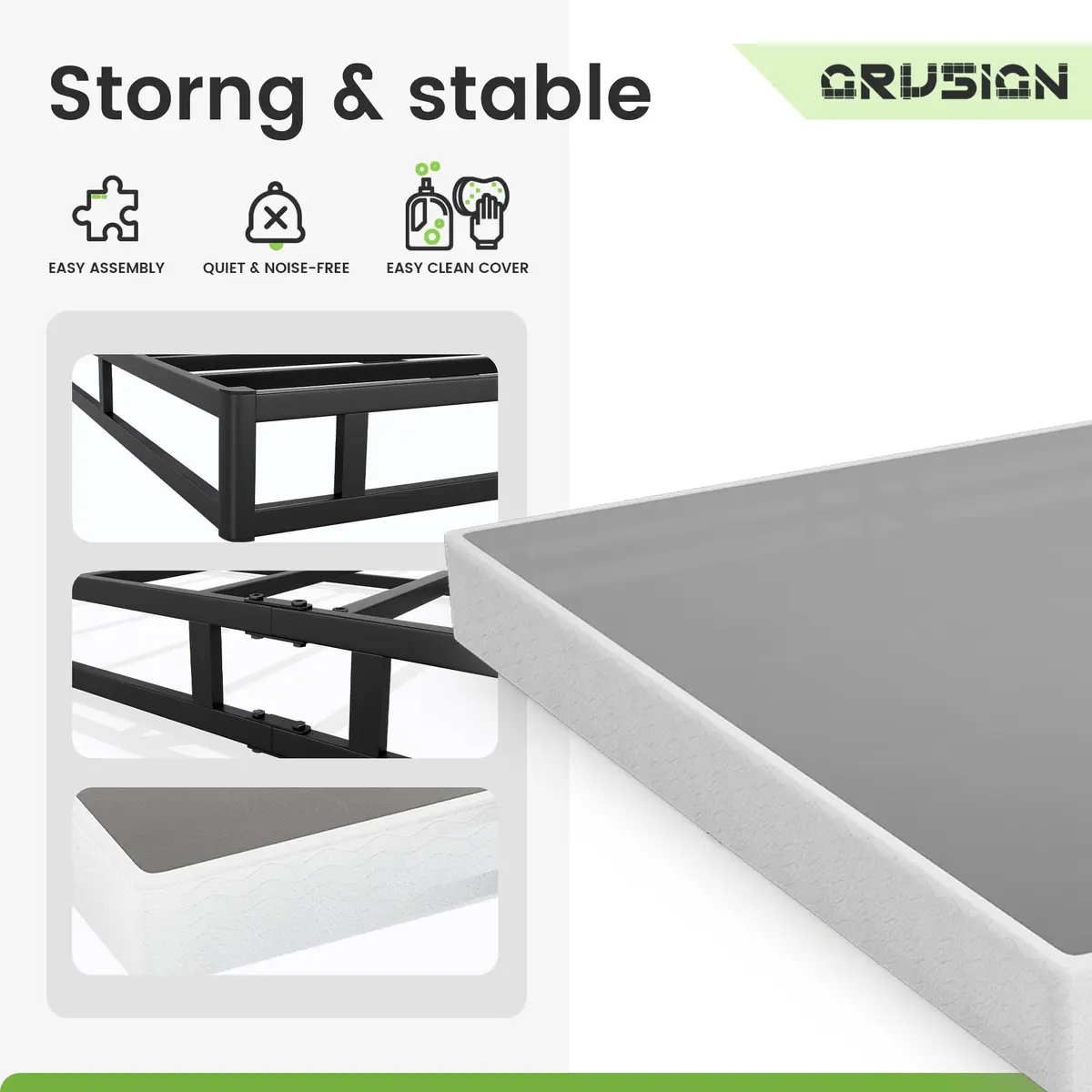 GRUSIGN 7 Inch Box Spring for King Bed | Heavy Duty Steel Frame, Low Profile, Quiet Assembly - view 5