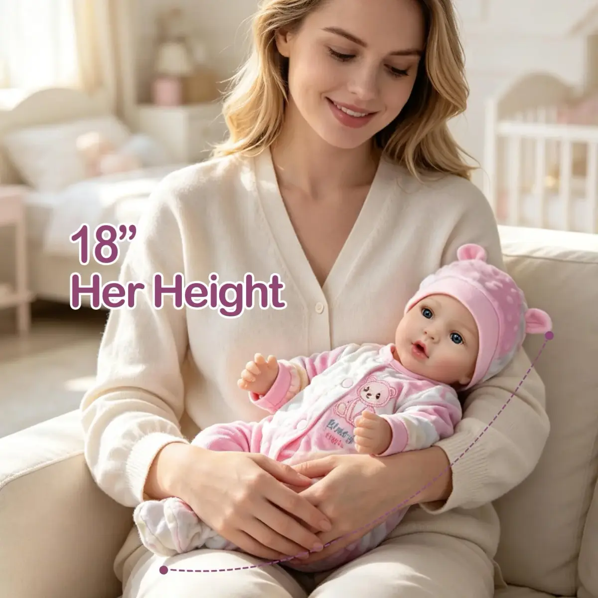 UOFTKIZ Realistic Reborn Baby Doll - 18 Inch Lifelike Baby Girl Doll with Soft Weighted Body | Ages 3+ - view 6
