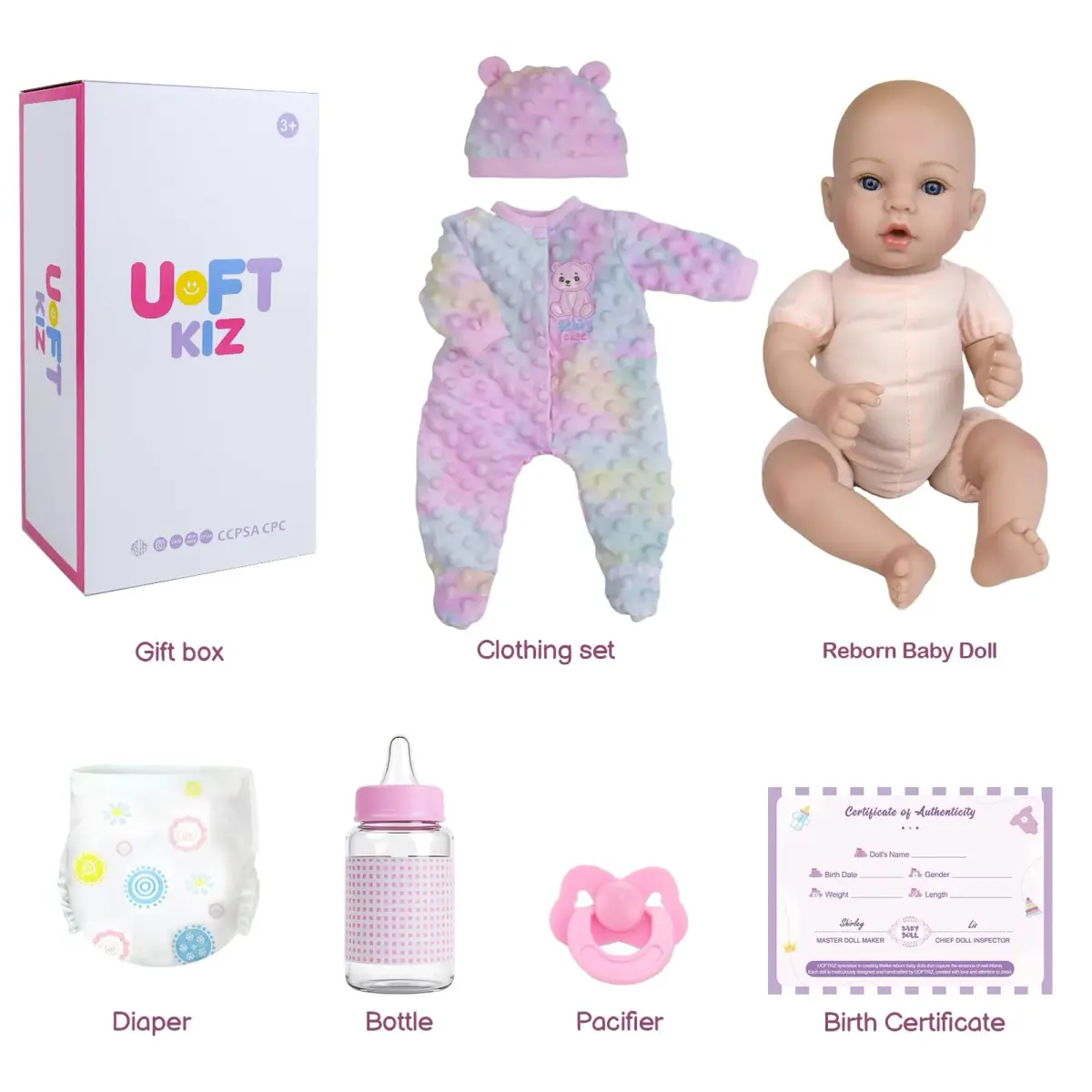 UOFTKIZ Realistic Reborn Baby Doll - 18 Inch Lifelike Baby Girl Doll with Soft Weighted Body | Ages 3+ - view 7