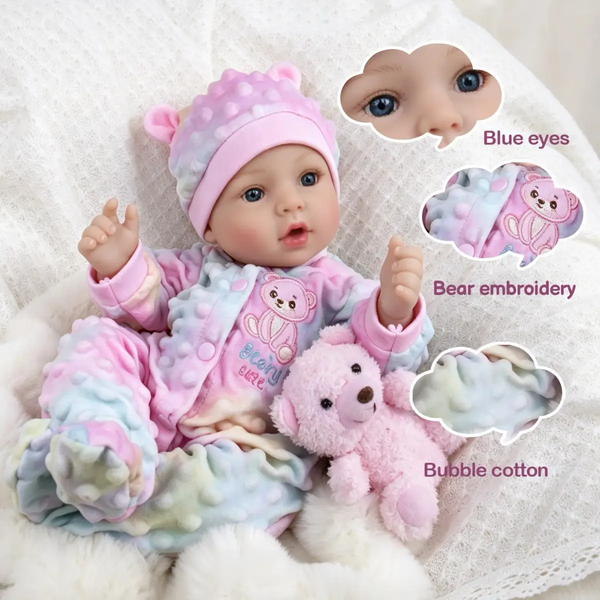 UOFTKIZ Realistic Reborn Baby Doll - 18 Inch Lifelike Baby Girl Doll with Soft Weighted Body | Ages 3+ - view 3