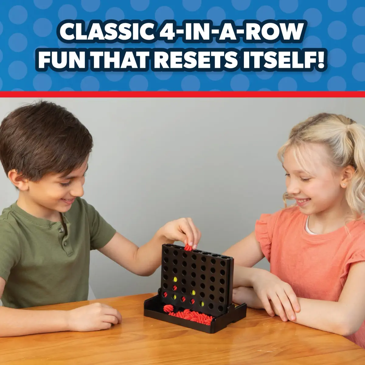 PlayMonster Auto Reset 4-in-a-Row Board Game | Educational Tabletop Game for Kids Ages 6+ - view 2