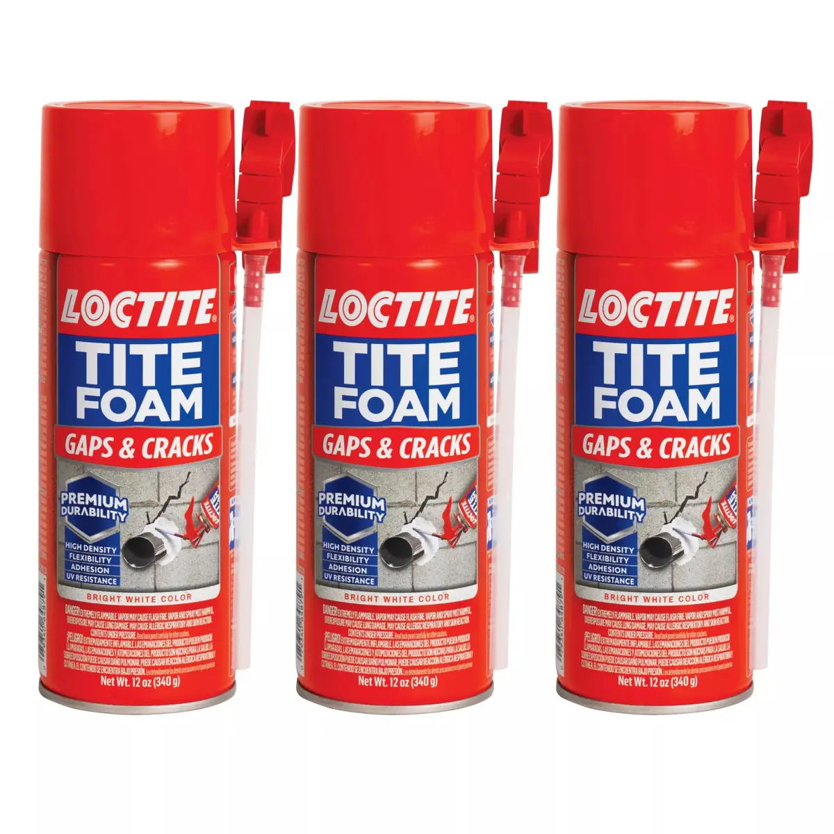 Loctite Tite Foam Gaps & Cracks Insulating Foam Sealant 12 oz (3-Pack) | Fills, Seals, and Insulates Gaps Up to 1 Inch - main product image