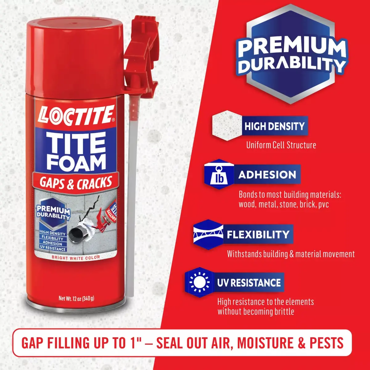 Loctite Tite Foam Gaps & Cracks Insulating Foam Sealant 12 oz (3-Pack) | Fills, Seals, and Insulates Gaps Up to 1 Inch - view 2