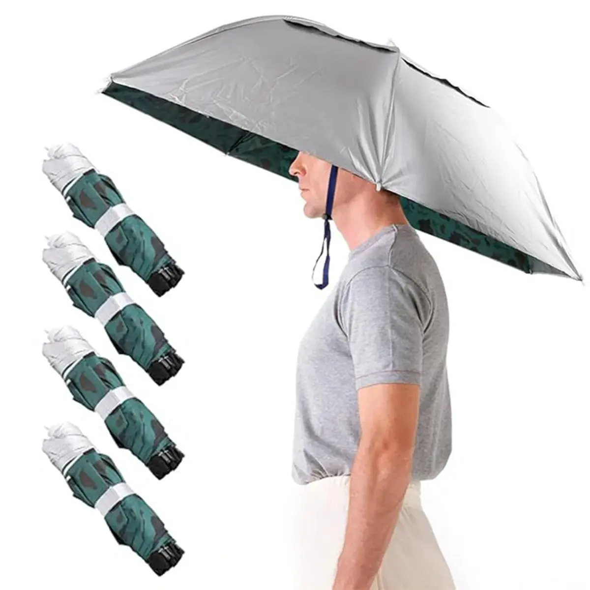 Luwint Folding Umbrella Hat 4 Pack - 91cm (36 Inch) Diameter | Hands-Free Sun & Rain Protection - main product image
