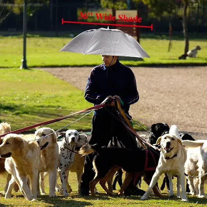 Luwint Folding Umbrella Hat 4 Pack - 91cm (36 Inch) Diameter | Hands-Free Sun & Rain Protection - view 3