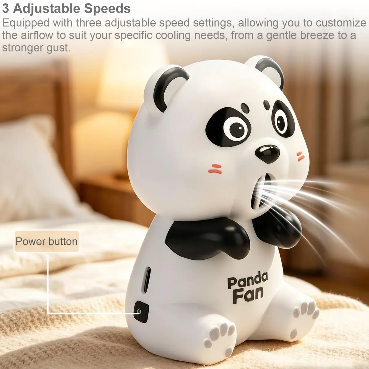 DFOBUNDO Clip-On Cooling Fan for Cups - 3 Speeds, Rechargeable, Panda Style | 5.5 cm (2.17 in) Height - view 3