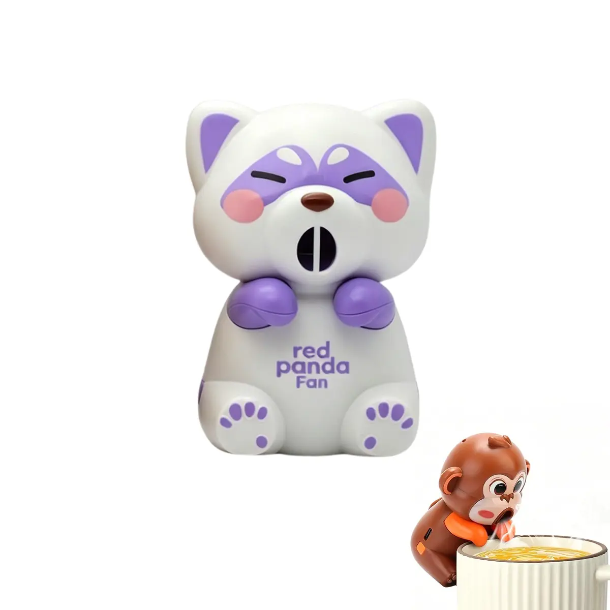 DFOBUNDO Red Panda Clip-On Cooling Fan for Cups | 3 Speeds, Rechargeable, 9.5cm (3.77in) Length - main product image