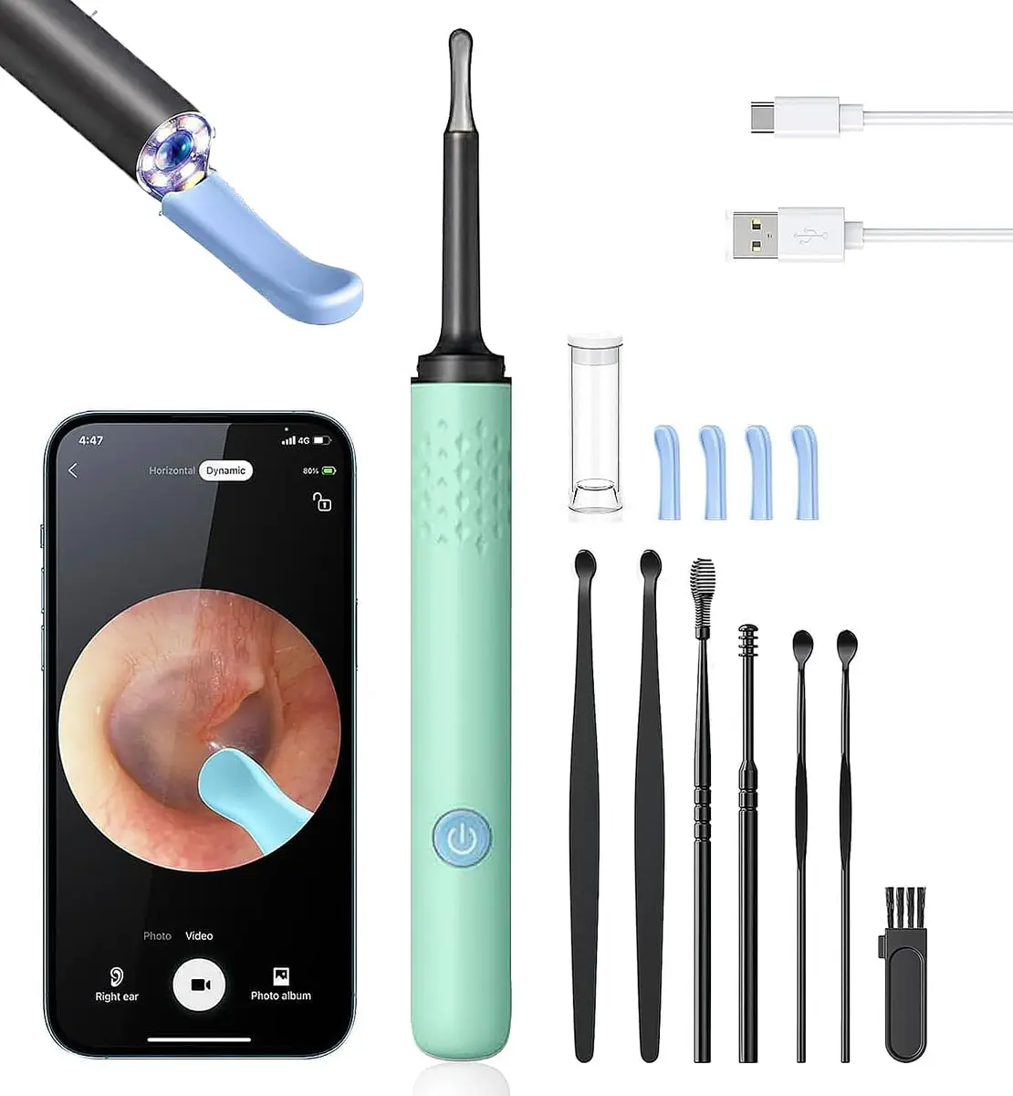 AIFINI Ear Wax Removal Kit with Camera & Light | 1080P HD Ear Inspection Tool for Adults - main product image