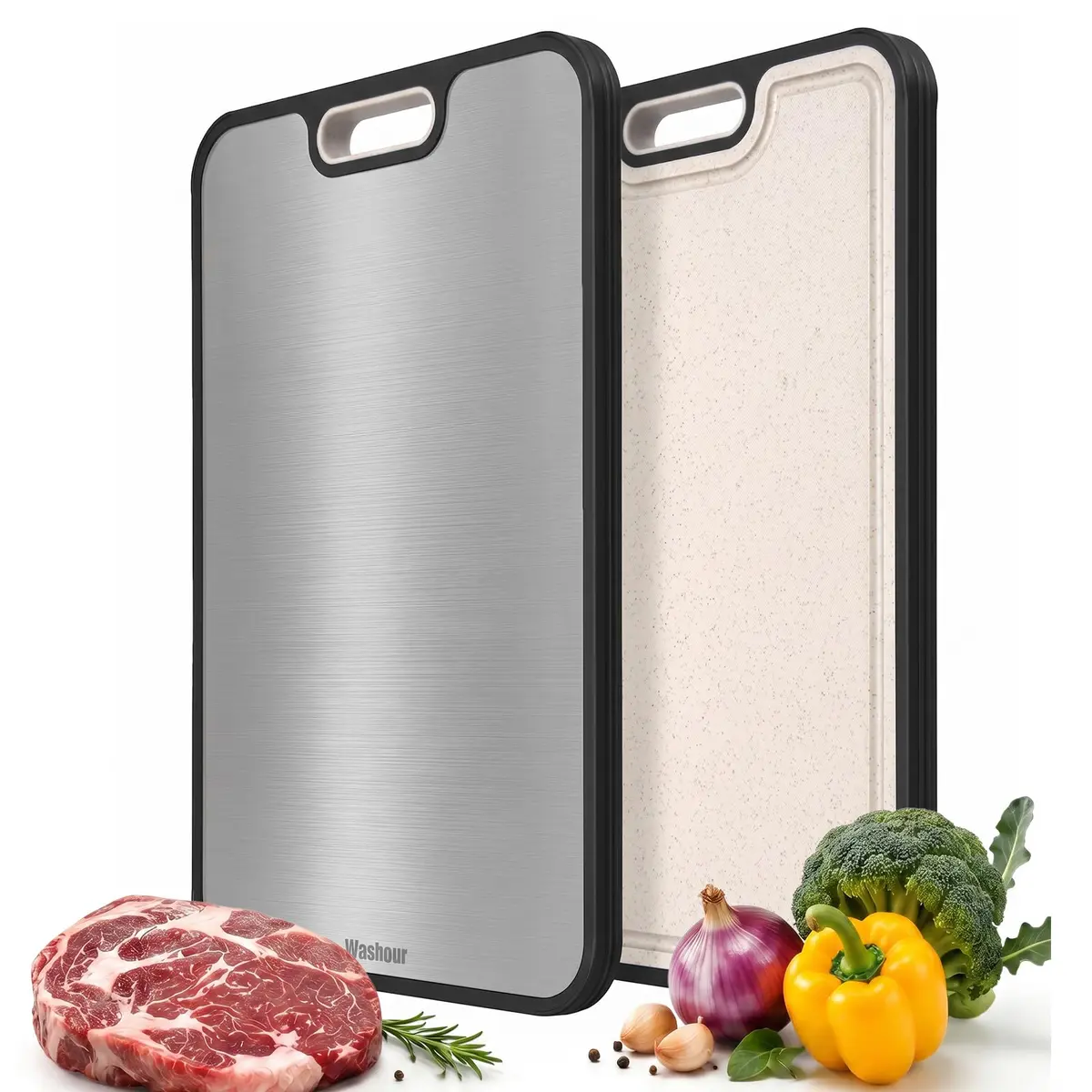 Washour Titanium Cutting Board 15" x 10" | Dual-Sided Food Grade Kitchen Essential - main product image