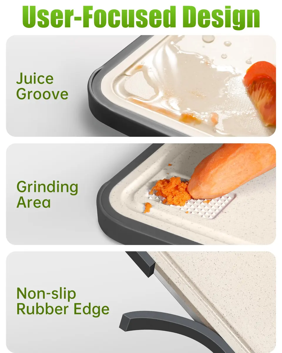 Washour Titanium Cutting Board Set of 3 | Double-Sided, 16" x 11" | Non-Toxic, Hygienic & Durable - view 5