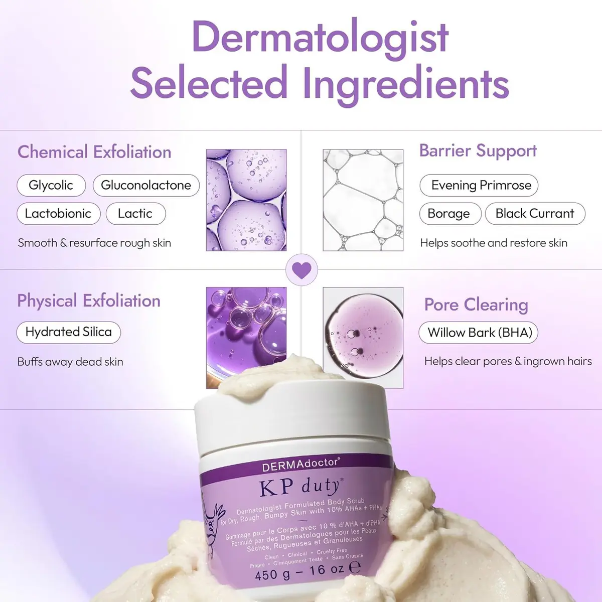 DERMAdoctor KP Bump Eraser Body Scrub 32 oz | 10% AHAs + PHAs for Keratosis Pilaris - view 5