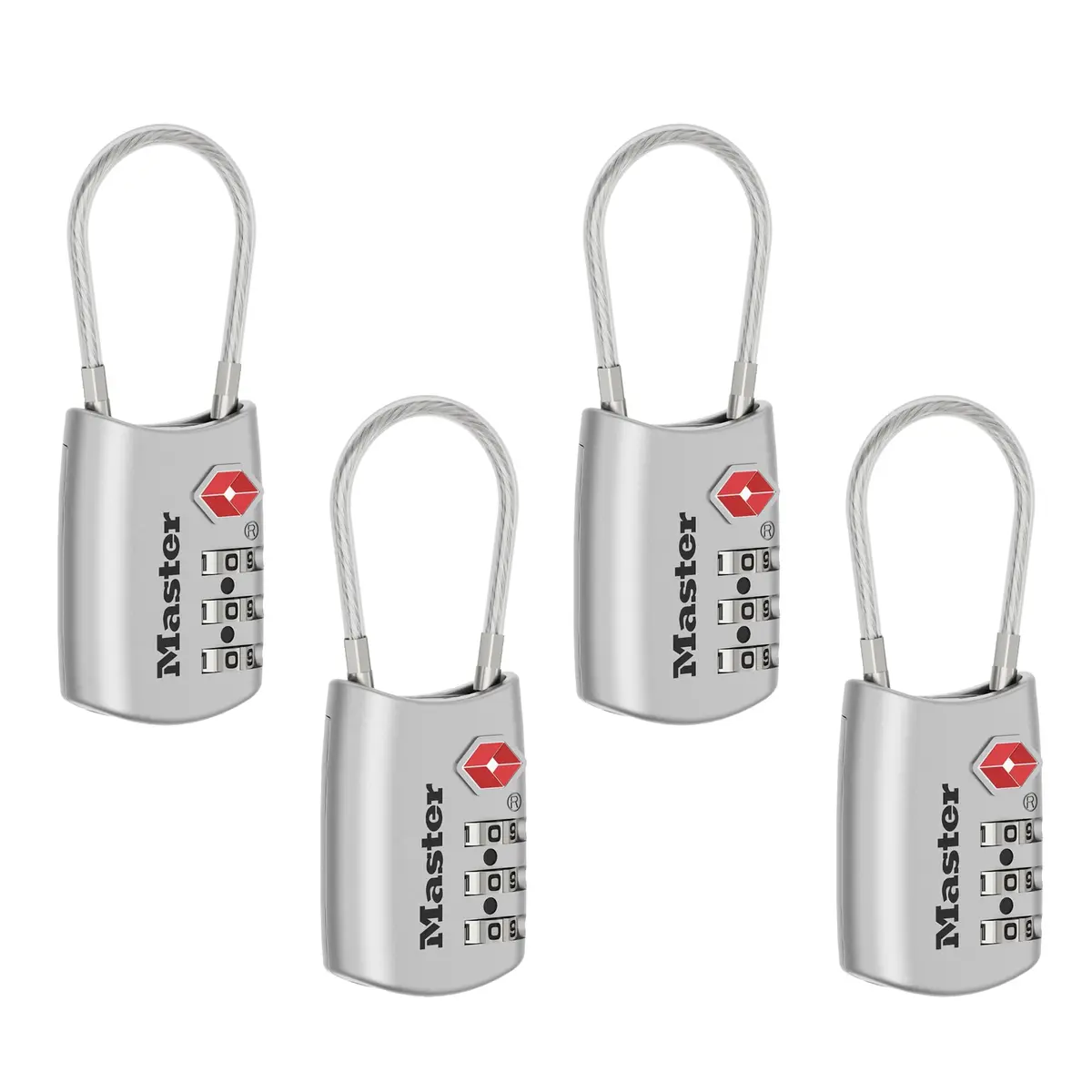 Master Lock TSA Approved Combination Luggage Lock, 4-Pack | Durable Metal Body & TSA Screeners Friendly - view 2