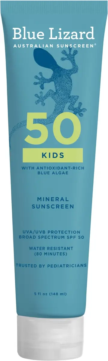 Blue Lizard Kids Mineral SPF 50 Sunscreen Lotion | Water-Resistant, Paraben-Free, Fragrance-Free, 5 fl oz (Pack of 12) - main product image