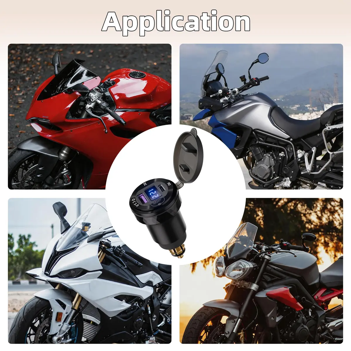 DaierTek Waterproof DIN/Hella USB Charger Adapter 12V | Fast Charging, Blue LED, Motorcycle Compatible - view 6