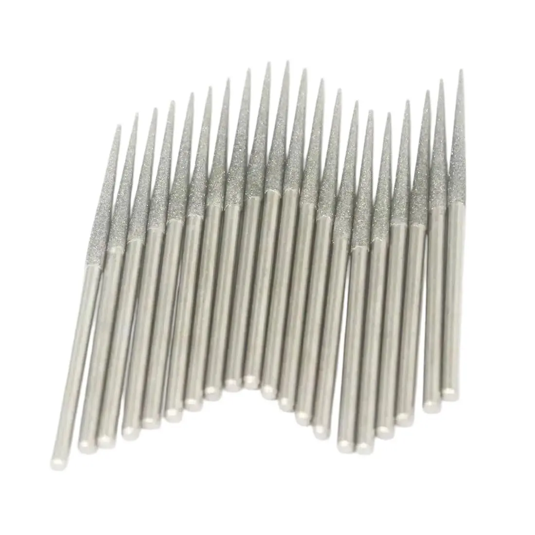 Luo ke 20 Pcs 1/8" Shank Diamond Cone Burr Set, 3mm Cone Shape Expanding Hole Drill Bits | For Stone, Glass, Ceramics, Jewelry - main product image