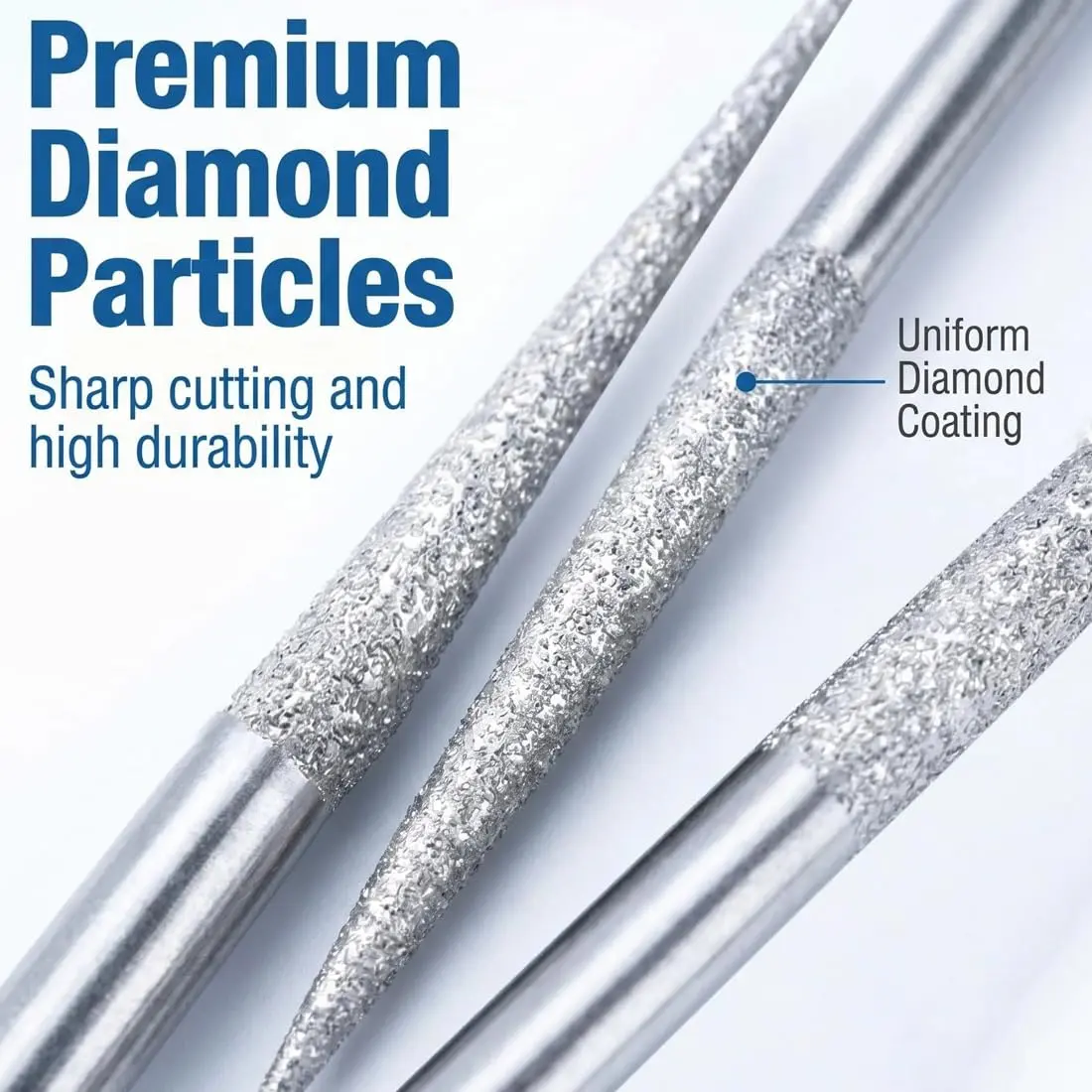 Luo ke 20 Pcs 1/8" Shank Diamond Cone Burr Set, 3mm Cone Shape Expanding Hole Drill Bits | For Stone, Glass, Ceramics, Jewelry - view 3