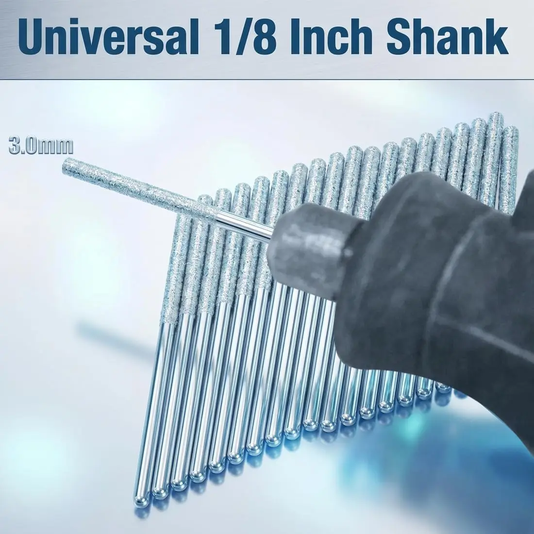 Luo ke 20 Pcs Diamond Mounted Bead Reamer 3.0mm Needle Shape | For Stone, Glass, Ceramics, Jewelry - view 2