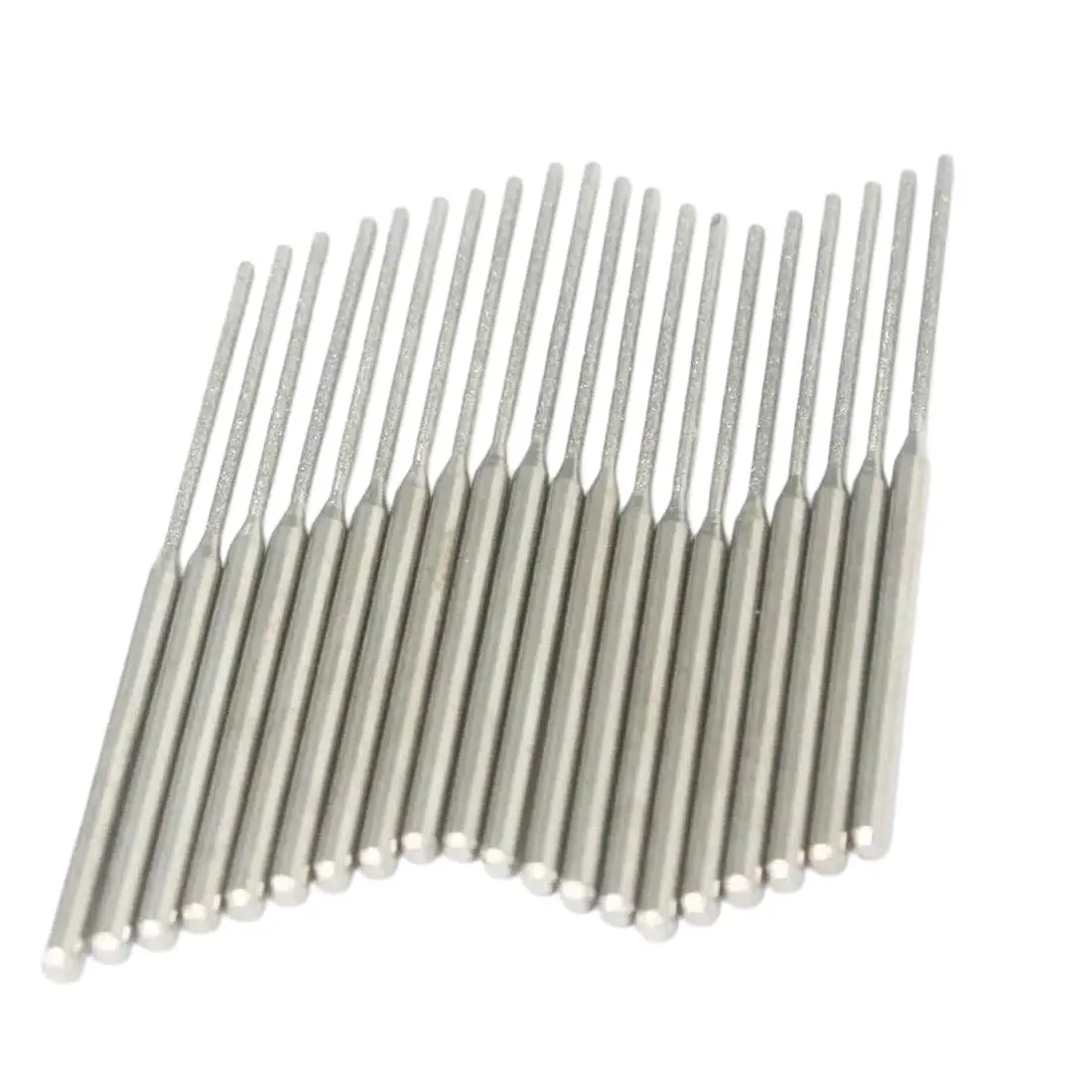 Luo ke 20 Pcs Diamond Mounted Bead Reamer Bits 1.5mm Needle Shape (1/8" Shank) - main product image