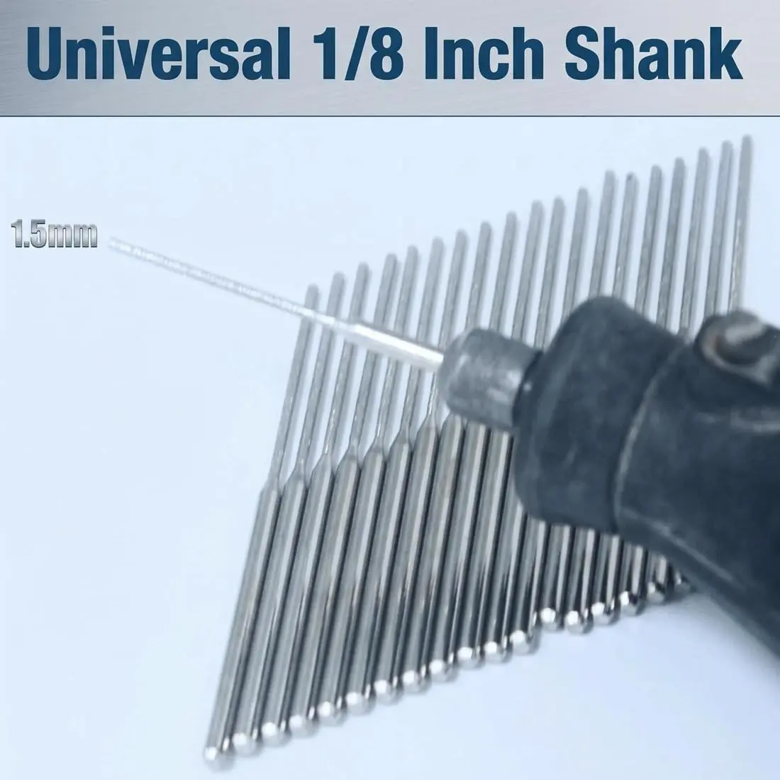 Luo ke 20 Pcs Diamond Mounted Bead Reamer Bits 1.5mm Needle Shape (1/8" Shank) - view 2